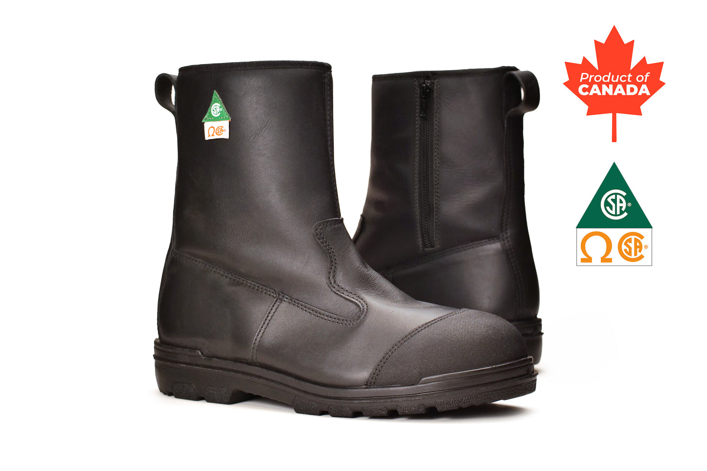 Bucks® Ryder - 8" Black Zip-up CSA Steel-toe Work Boot