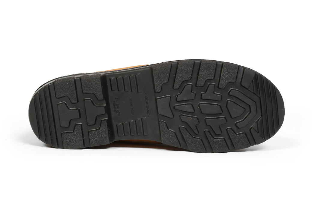 Black leather steel toe boot by Bucks