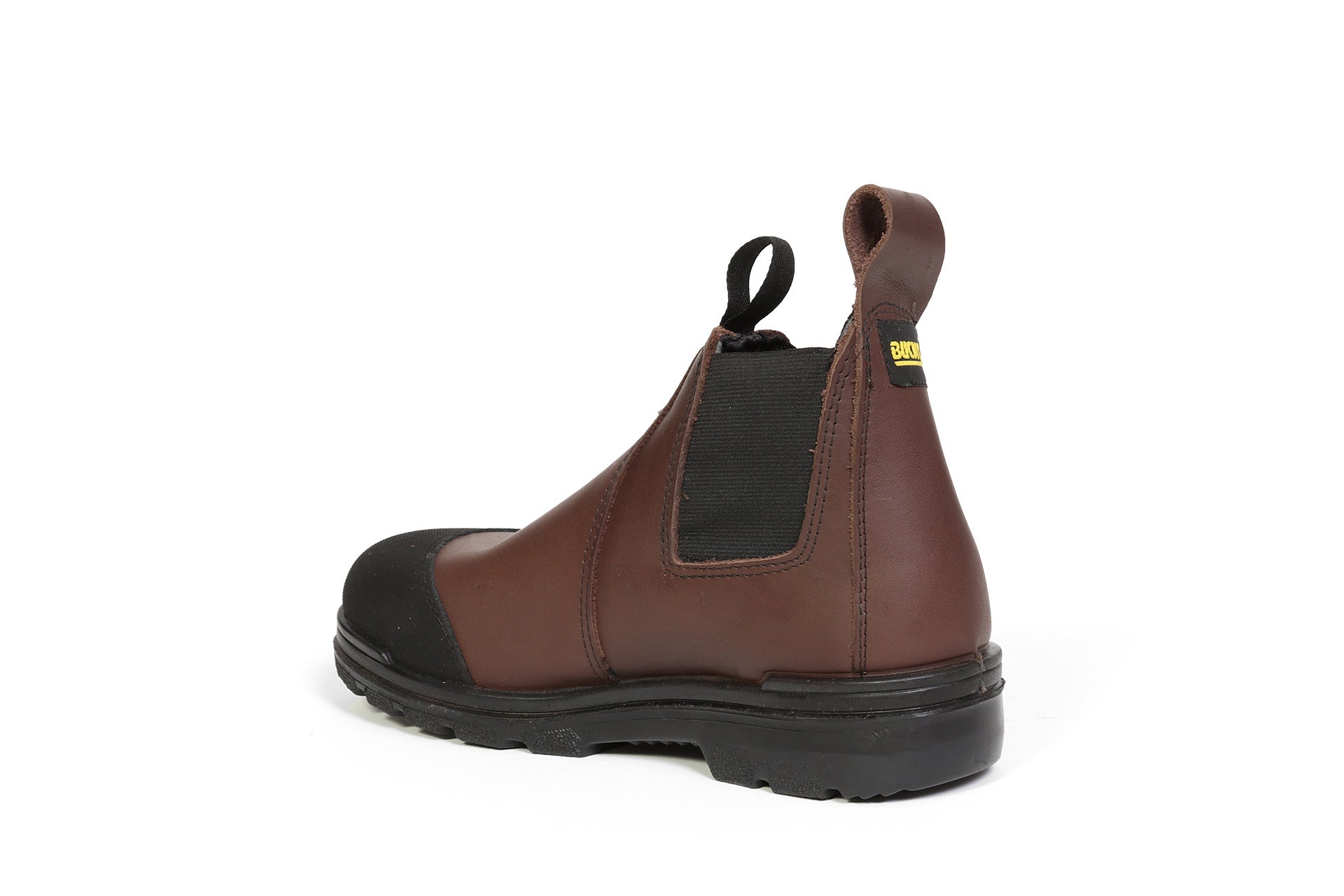 Brown steel outlet toe cap boots